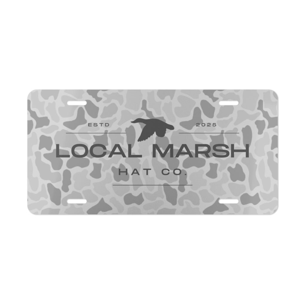 White Camo License Plate